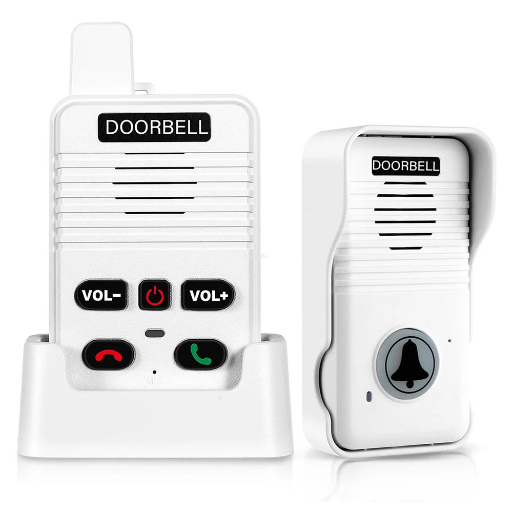 Wireless Voice Duplex Intercom Doorbell 500M Long Distance Audio Door Phone with Voice Sender&Reciever Door Bell for Home Office
