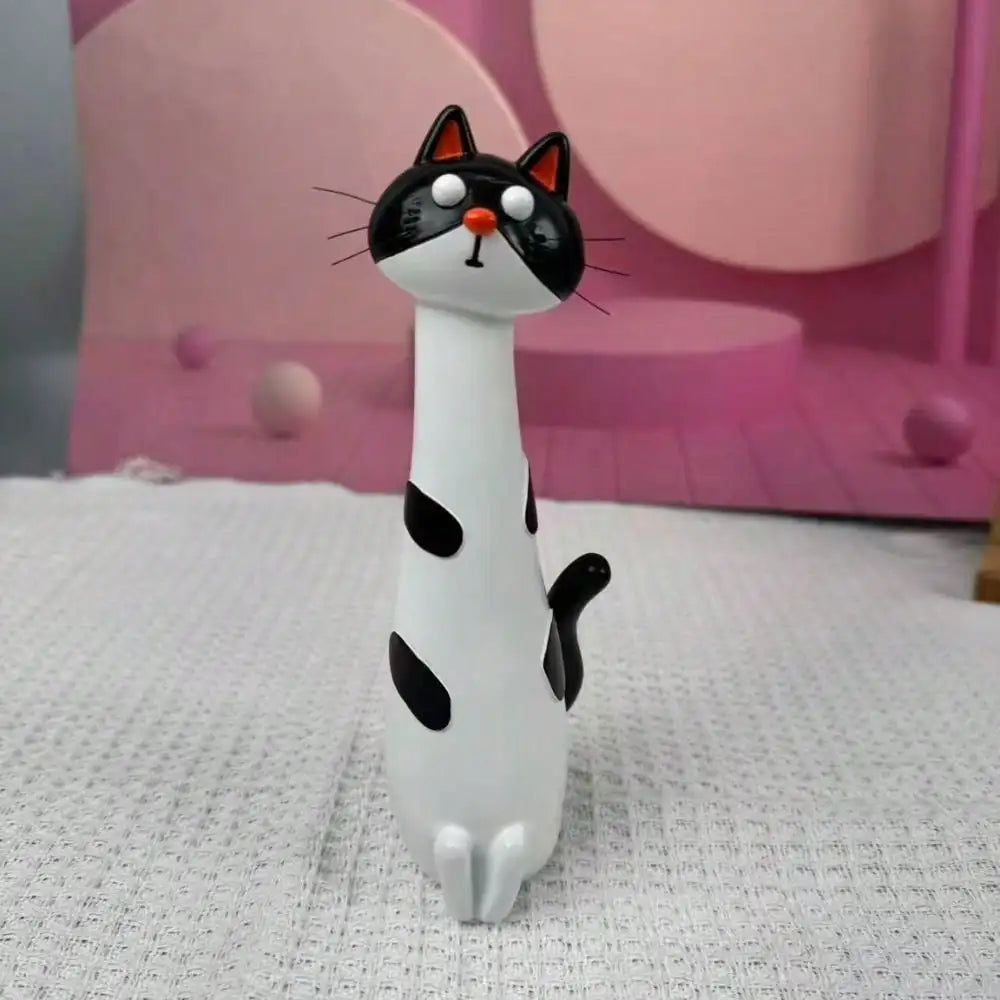 1pc Resin Cat Shaped Vase, Cute Long Neck Cat Flower Arrangement Decor, Home Desktop Floral Decoration, Living Room Entryway Orn