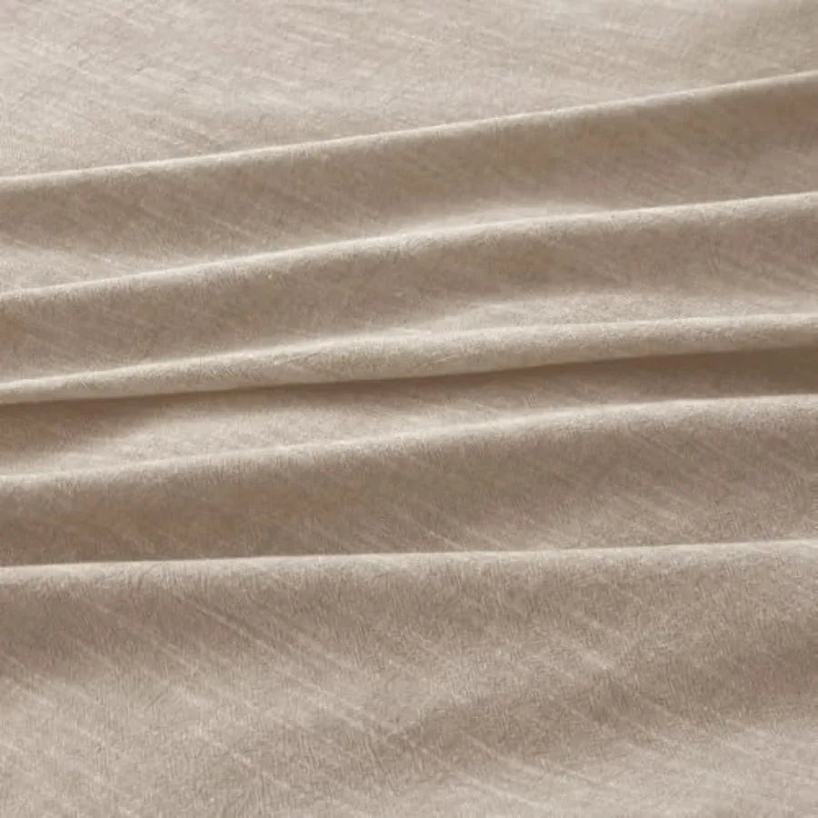 Linen Duvet Cover Size - Soft Breathable Cotton Linen Blend 3-Pieces Bedding Set with 2 Pillowcases Stonewashed Texture All-Sea