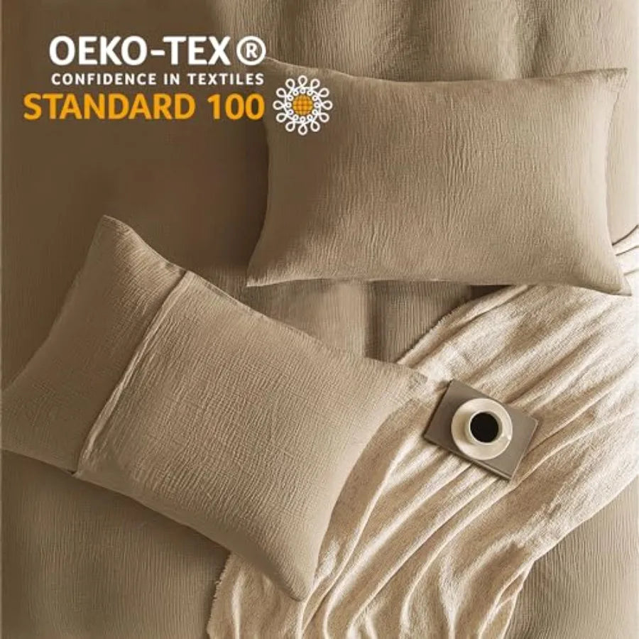 Muslin Duvet Cover Size 100% Washed Cotton Duvet Cover Set Ultra Soft Comforter Cover Linen Like 3 Pieces Minimalist Gauze Duve