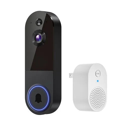 Smart video doorbell with wireless remote video intercom, human detection, HD night vision, and smart home monitoring