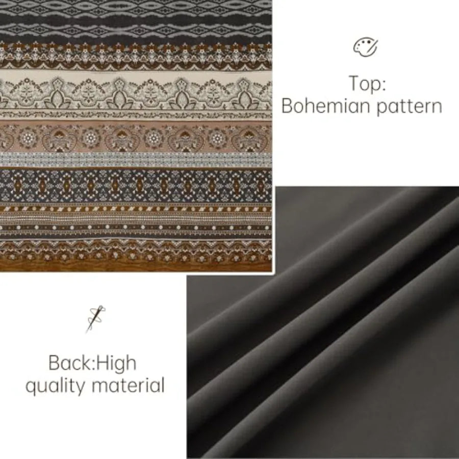 Boho Comforter Set 8 Pieces Black Bohemian Comforter Paisley Bed in A Bag Soft Microfiber Bedding Set for All Season