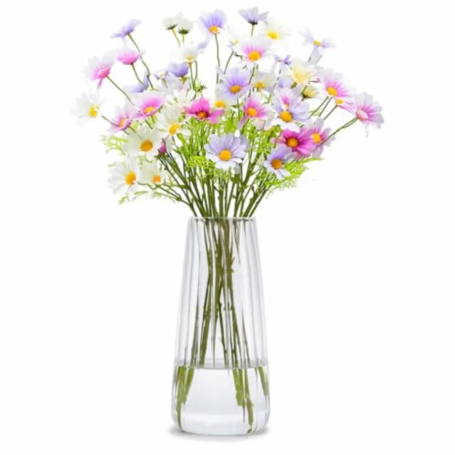 Crystal Glass Vase, Flower Vase for Table Centerpiece Home Decor, Modern Vases for Living Room, Wedding, Office, Coffee Table,
