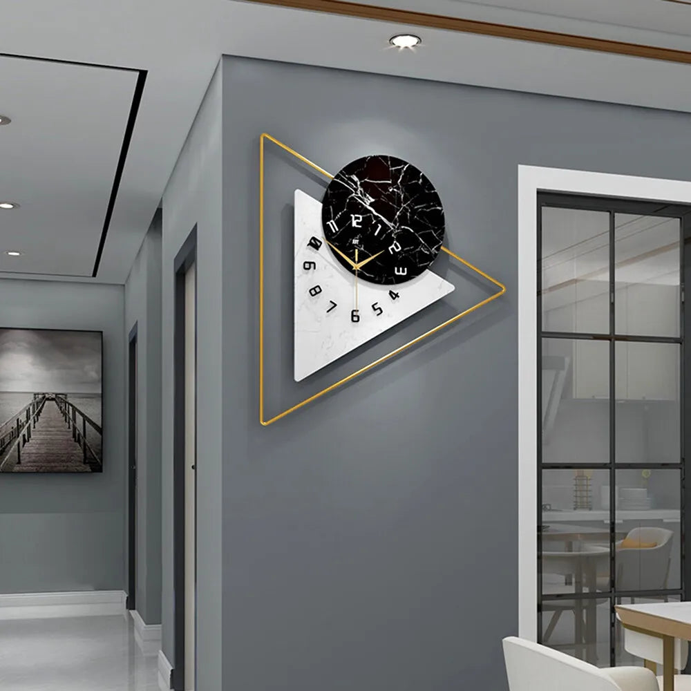 Modern Wall Clock Large Unique Hanging Art Crafts Bedroom Living Room Decoration 52*57*5cm