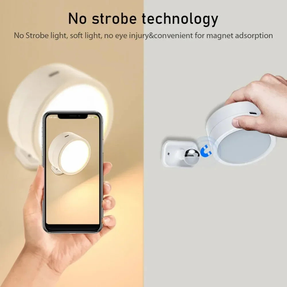 LED Smart Motion Sensor Night Light Sunset Lamp Rechargeable Wireless Magnetic Wall Indoor Lamp for Bedroom Garden Indoor Light