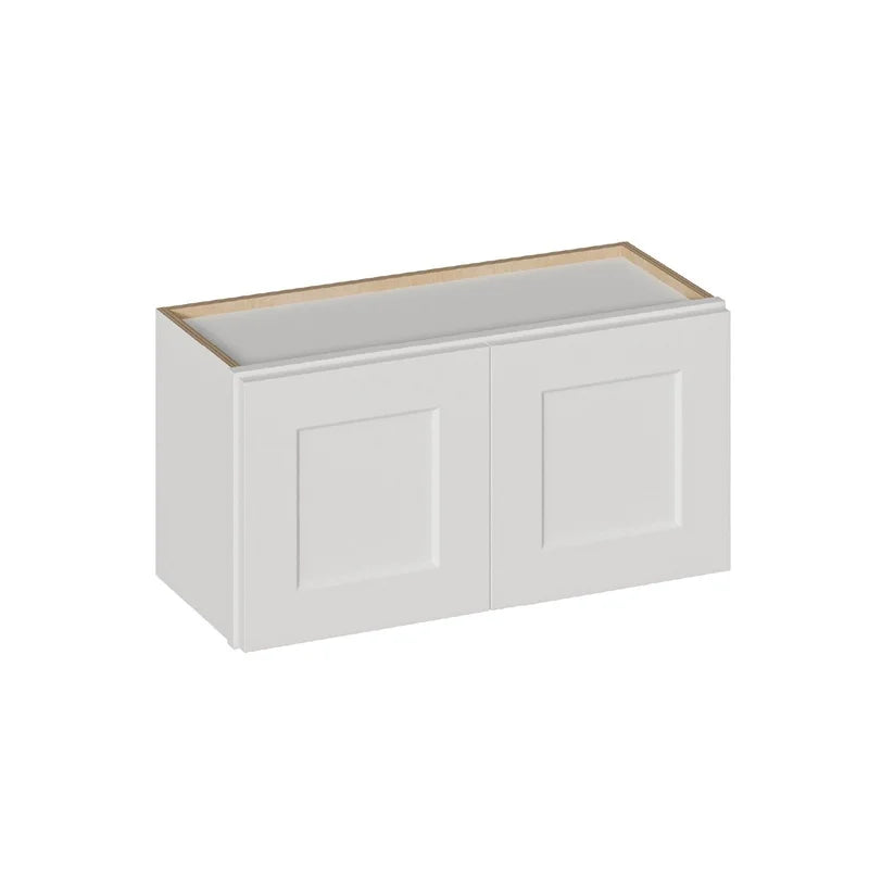 White Painted Solid Wood Shaker Wall Cabinet 30"W x 12"D x 18"H RTA Kitchen Storage Unit