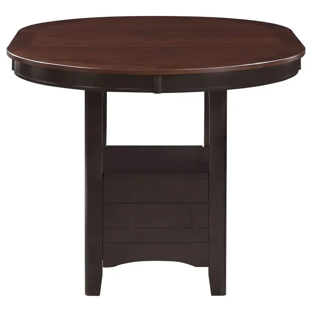 Home Furnishings LAVON 5Piece Counter Height Dining Set Oval Extendable Table with Storage amp 4 Upholstered Chairs Dining Room