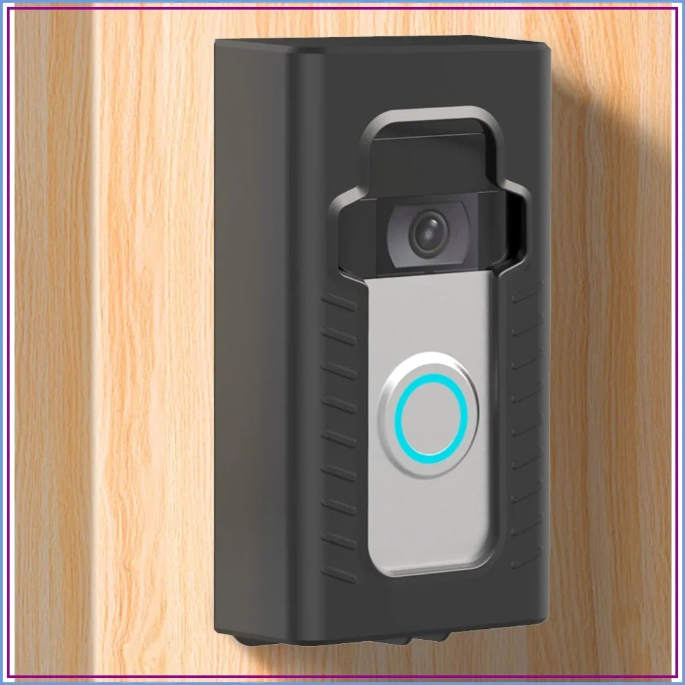 No-Drill Doorbell Mount, Full Coverage Protective Housing, Anti-Theft, for Ring & Other Wireless Video Doorbells, Matte Black