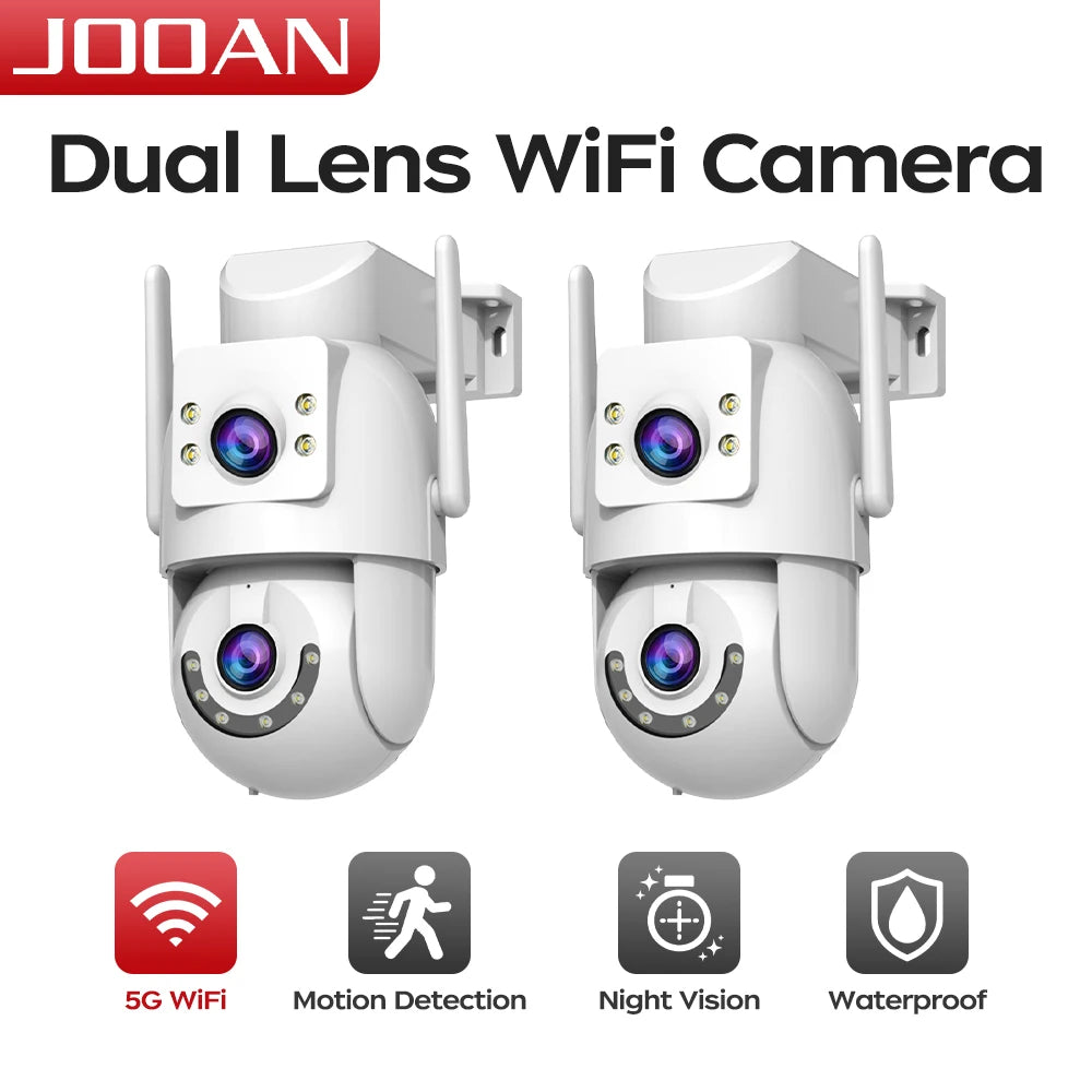 JOOAN 4K Wifi PTZ Camera Outdoor Dual Screen Auto Tracking IP Camera Night Vision Waterproof CCTV Video Surveillance Cam