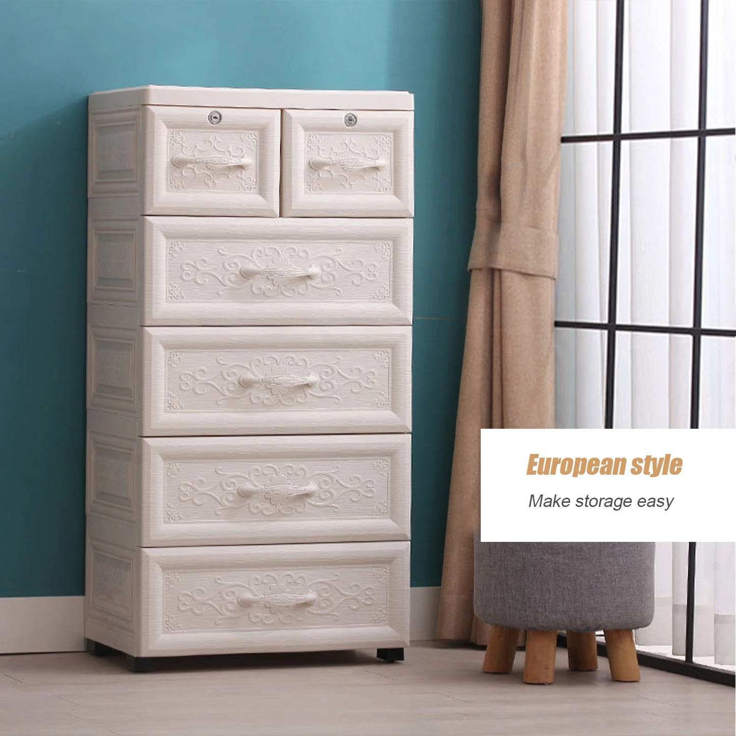 Organizer Unit Storage Cabinet Closet Drawers for Bedrooms Living Rooms Kitchens Offices