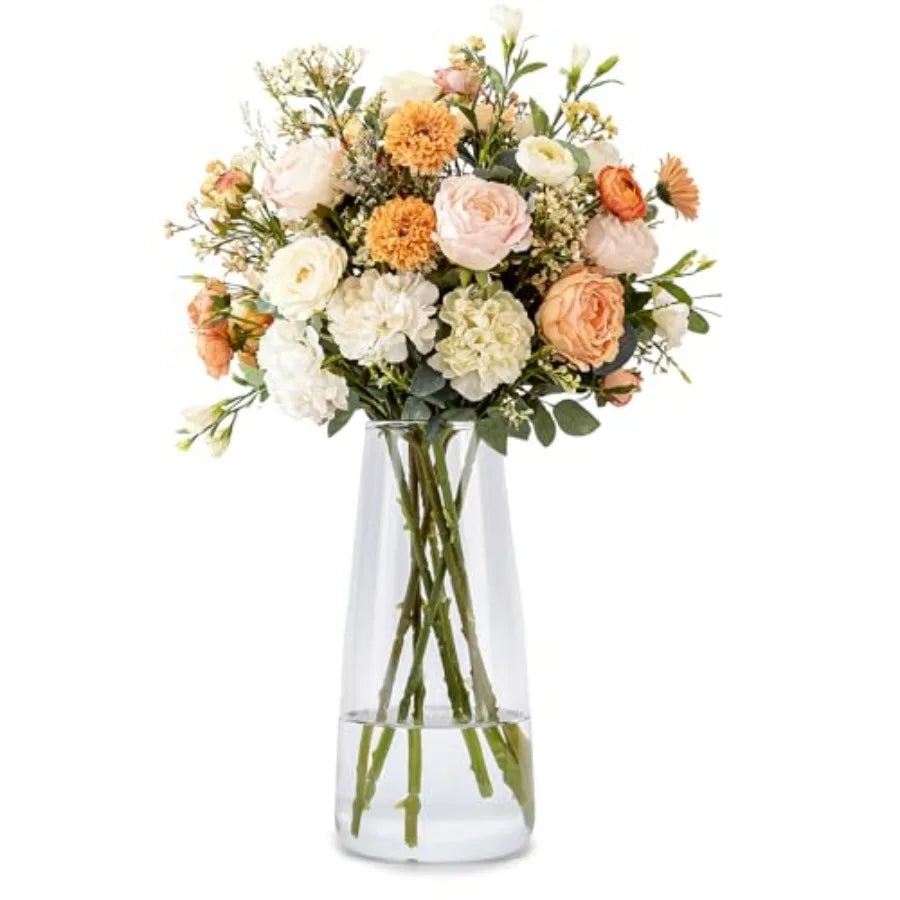Crystal Glass Vase, Flower Vase for Table Centerpiece Home Decor, Modern Vases for Living Room, Wedding, Office, Coffee Table,