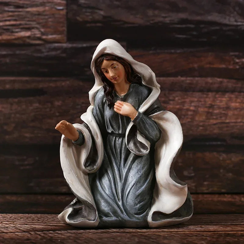 11Pcs/Set 15cm Height Christ Birth of Jesus Ornament Gifts Nativity Scene Crafts Resin Christmas Manger Decoration Catholic Figurines