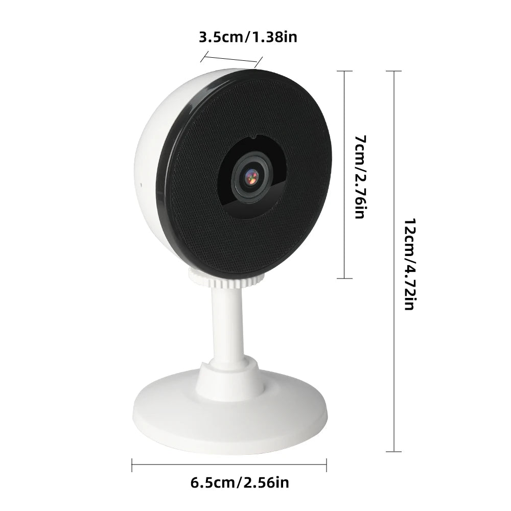 2K HD WiFi Window Security Camera 2.4G Wireless Indoor Surveillance Cam Two Way Audio Night Vision Motion Detection Support 128GB SD Card Easy Adhesive Installation Home Monitor Camera