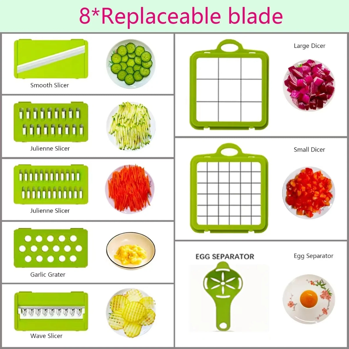 14Set of multifunctional grater, potato shredded vegetables, dicing, handy gadget slicer, kitchen for home, lazy shredding