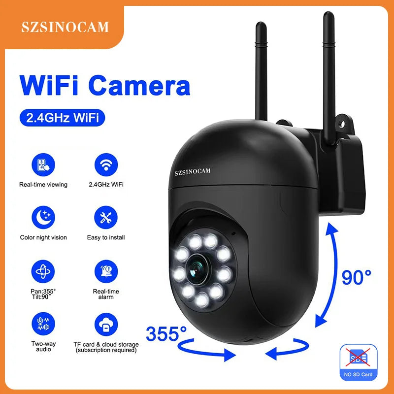 SZSINOCAM WIFI Camera Auto Tracking Two Way Audio PTZ Outdoor Wifi Surveillance Camera Security Protection Cameras Smart Home