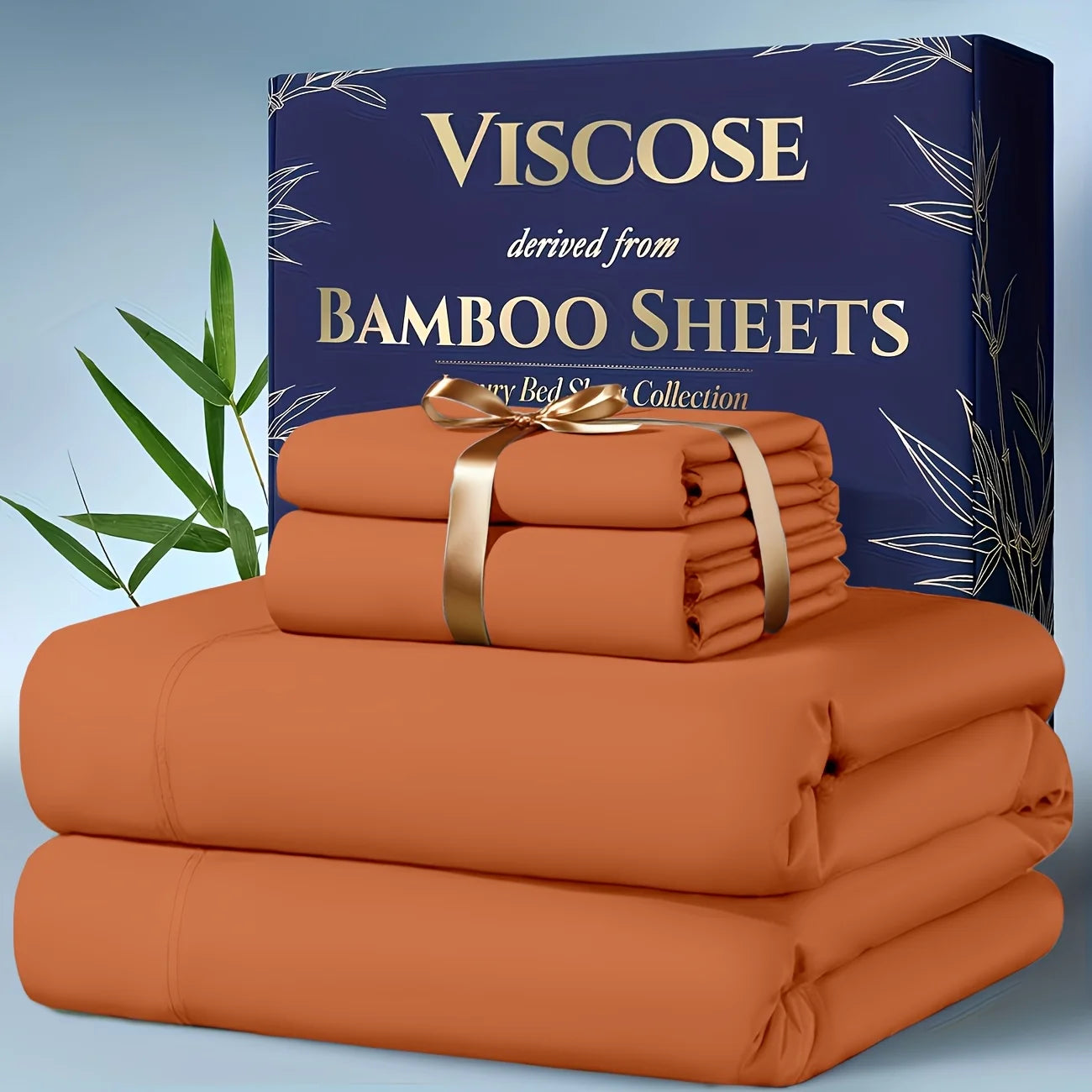 4pcs Bamboo Cooling Bedding - Extra Deep Pocket Breathable And Cooling - Suitable For Hot Sleepers And Sweats, Children Pillowcases, Flat Sheet And Fitted Sheet - A Perfect Gift For Family, Queen And King Sizes, Next Day Deli