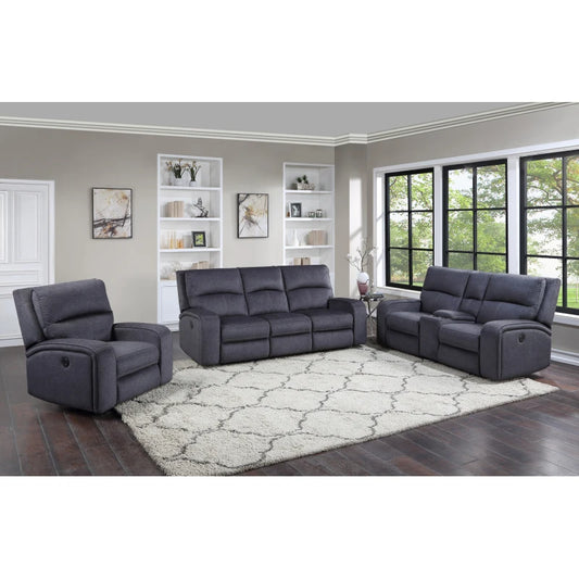 3-piece power living room - dark gray
