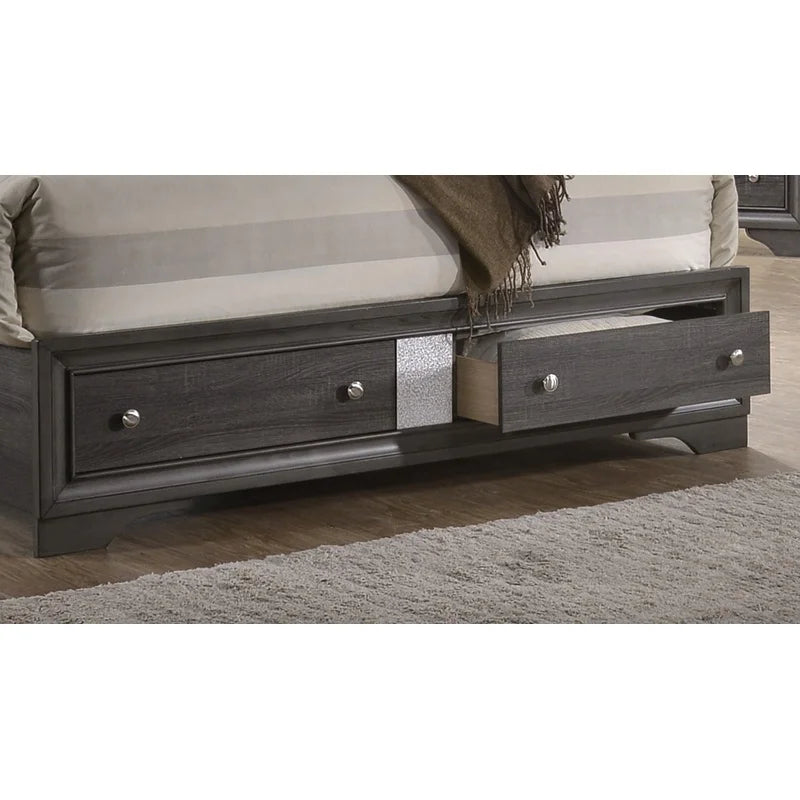 Gray Wood 4-Piece Storage Bedroom Set