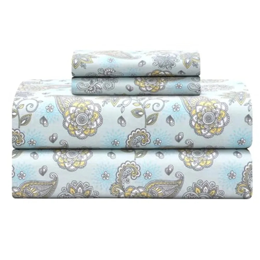 Feather and Stitch Softest 100% Cotton Sheets 300 Thread Count Percale Weave Bedding 16" Deep Pocket Cooling Sheets Breathable