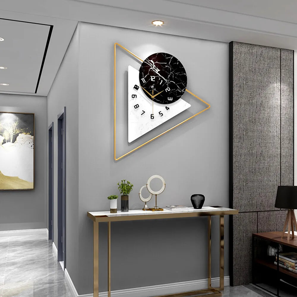 Modern Wall Clock Large Unique Hanging Art Crafts Bedroom Living Room Decoration 52*57*5cm