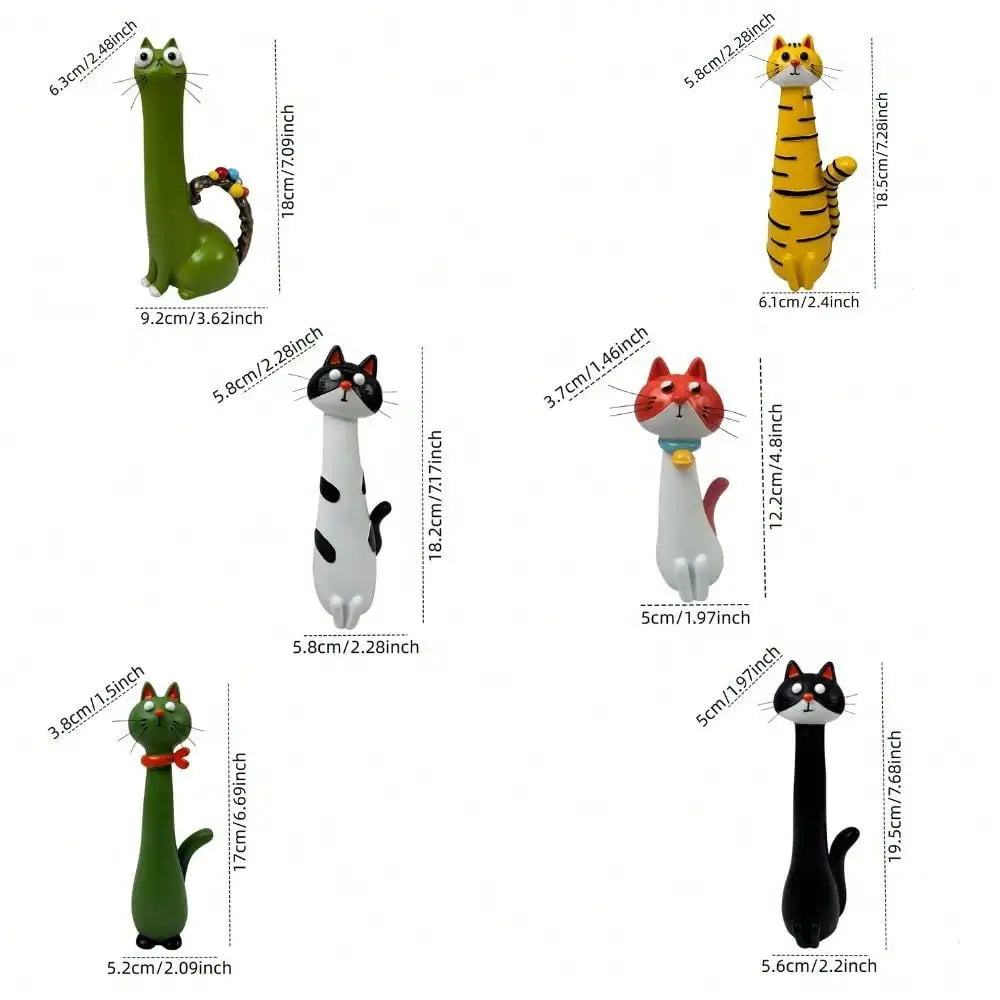 1pc Resin Cat Shaped Vase, Cute Long Neck Cat Flower Arrangement Decor, Home Desktop Floral Decoration, Living Room Entryway Orn