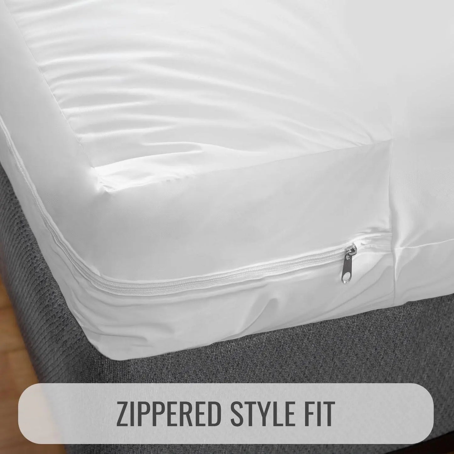 Waterproof Mattress Protector and Mattress Cover, Soft, Encased Zippered Fit, Twin, Packaging may vary