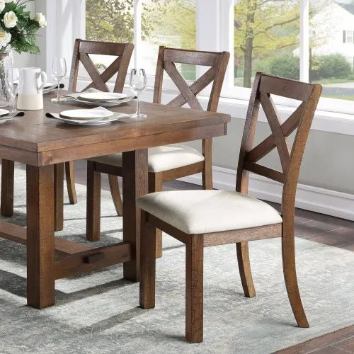 6 sets of brown tableware, rectangular tables and chairs, beige, soft cushions, kitchen dining table furniture
