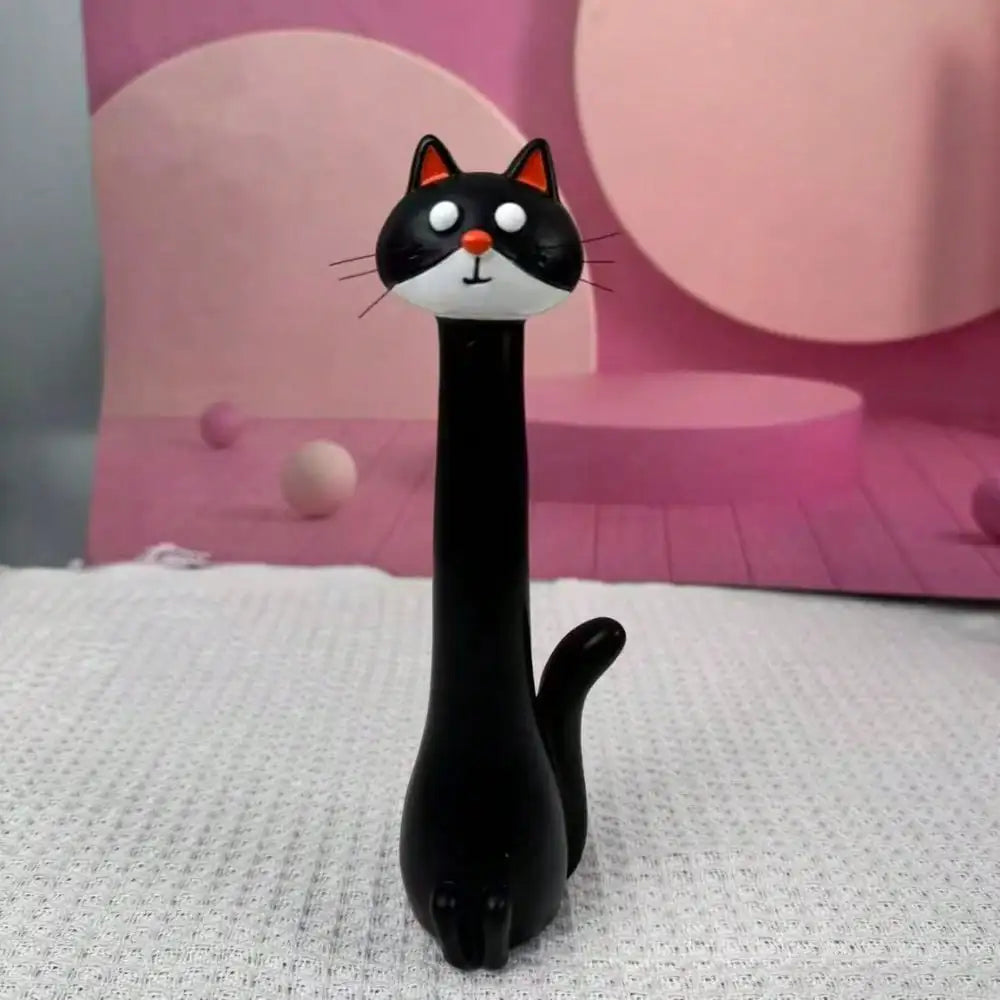 1pc Resin Cat Shaped Vase, Cute Long Neck Cat Flower Arrangement Decor, Home Desktop Floral Decoration, Living Room Entryway Orn