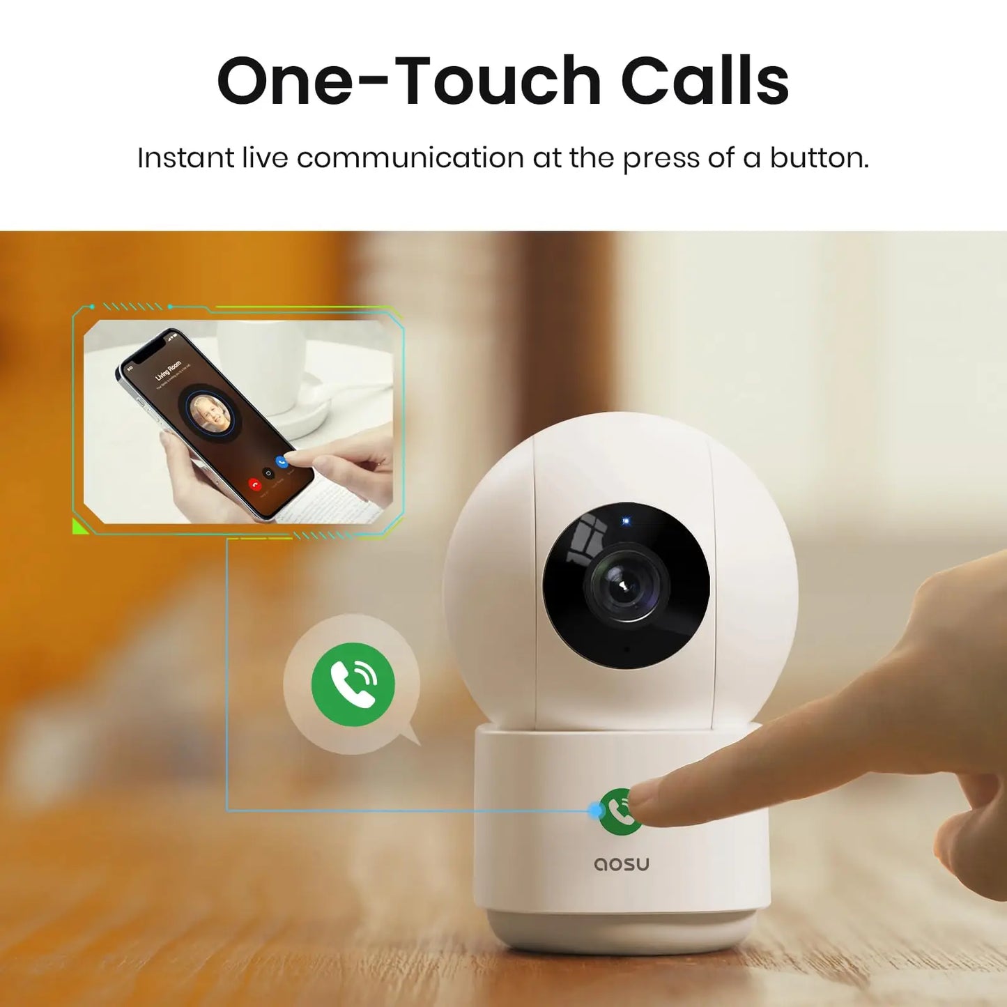 Renewed 2/3/4 pcs AOSU 3MP 5G/2.4GHz Baby Monitor Security Camera Indoor 6X Zoom 2-Way Audio Surveillance CCTV Cam Work with Alex