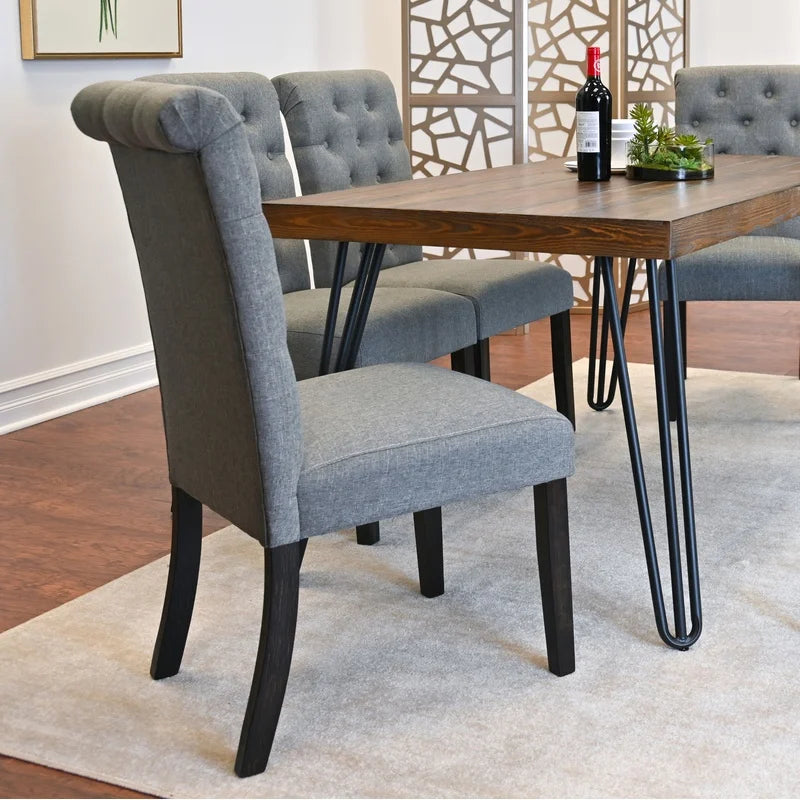 Ashford 7-Piece Dining Set with Hairpin Table and 6 Chairs, 4 Color Choices