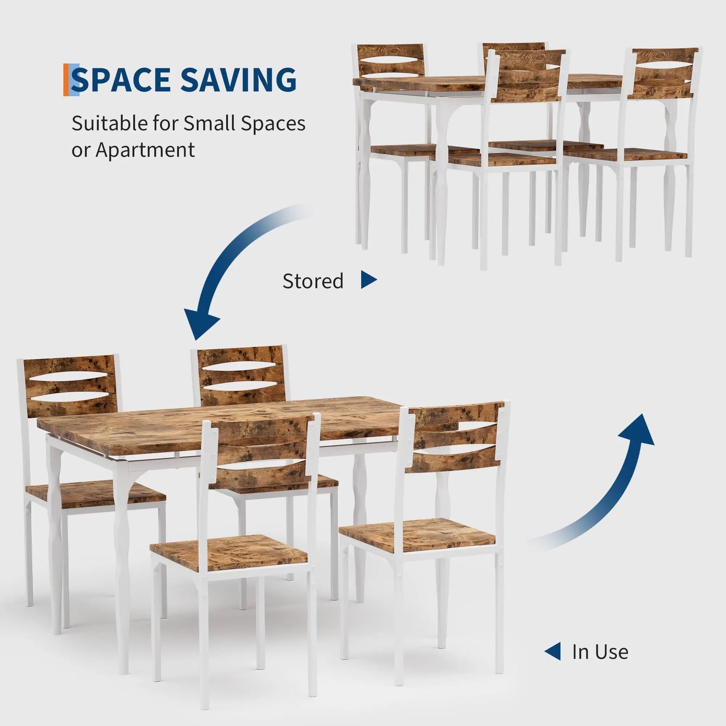 5 Piece Dining Table Set Dining Table And Chairs For 4 Kitchen Table With Spiral Legs For Small Spaces Dining Room Apartment
