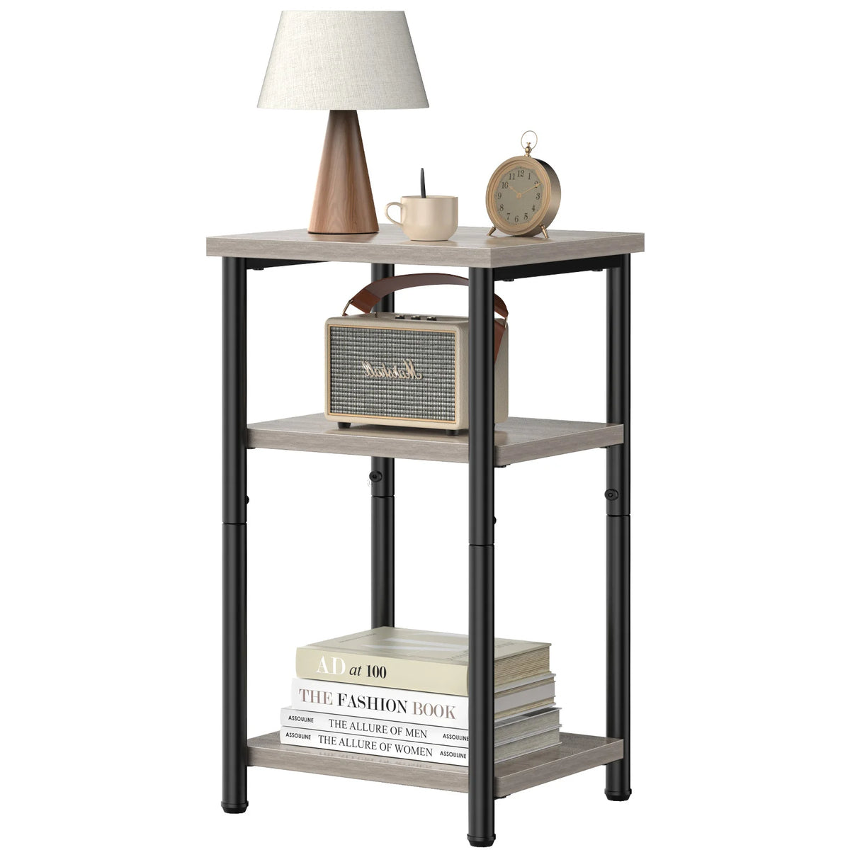 MCQ 3 Tier Living Room End Table Coffee Tables Storage Shelf Nightstand with Adjustable Feet For Tea Dining Tables Home