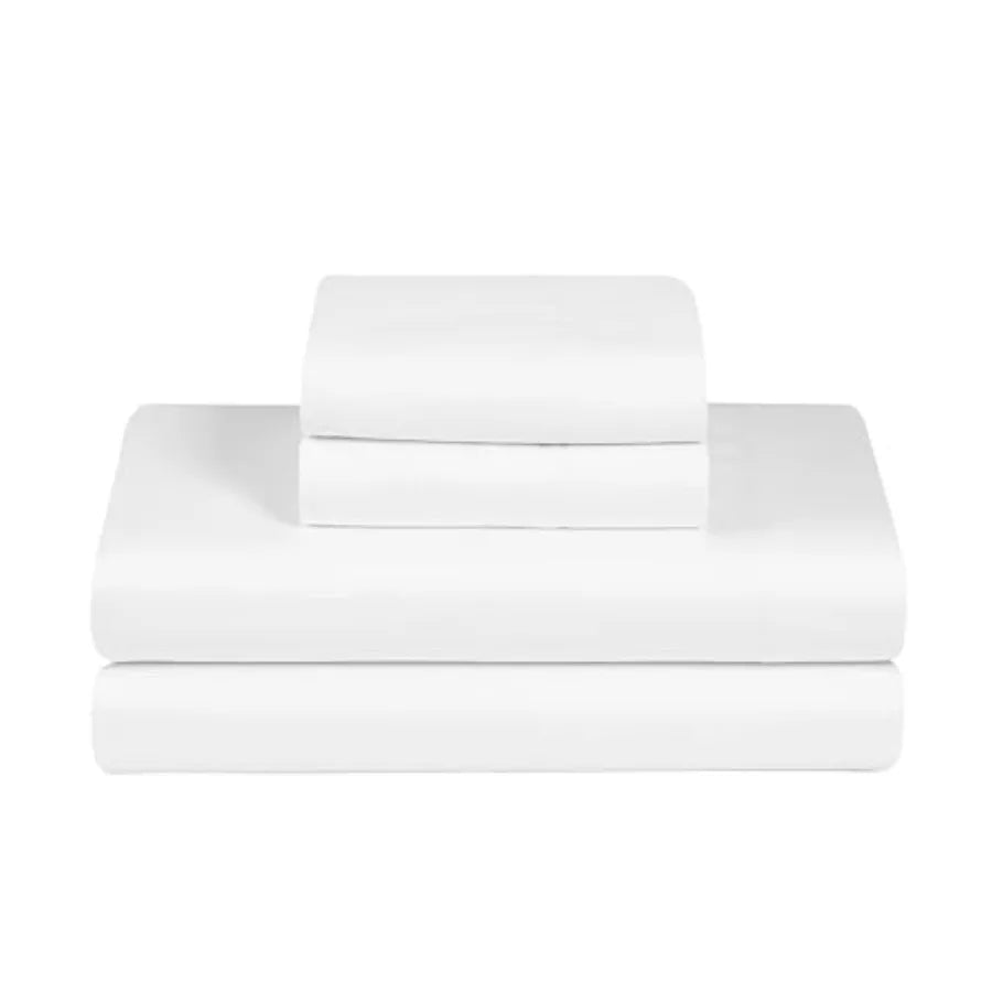 Feather and Stitch Softest 100% Cotton Sheets 300 Thread Count Percale Weave Bedding 16" Deep Pocket Cooling Sheets Breathable