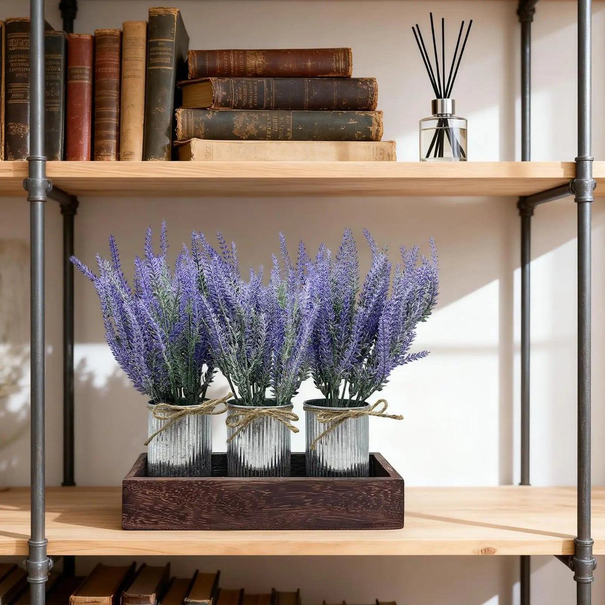 Farmhouse Table Centerpiece Artificial Lavender Flowers Set
