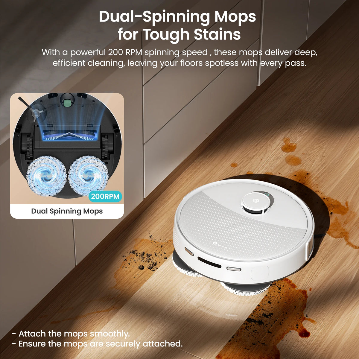 LEFANT M3L Robot Vacuum Cleaner, 12000 Pa Suction 220 min Battery, All-in-one Base Station,DToF Navigation, Double Rotary Cloth