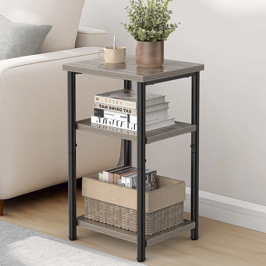 MCQ 3 Tier Living Room End Table Coffee Tables Storage Shelf Nightstand with Adjustable Feet For Tea Dining Tables Home