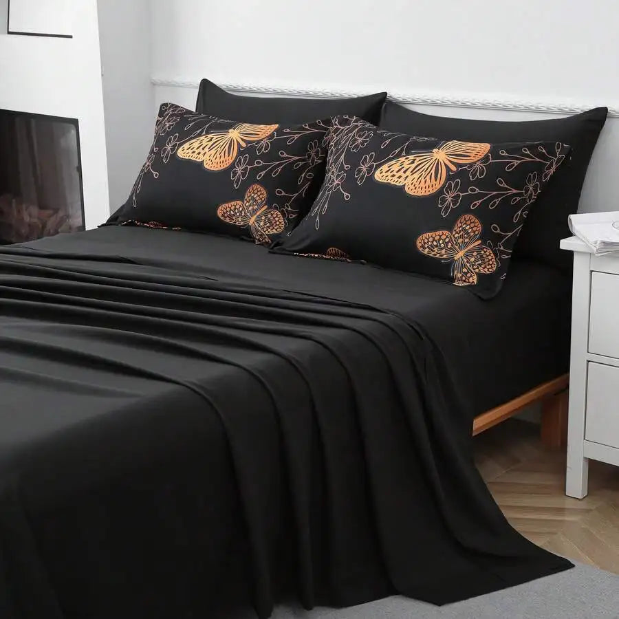 7-Piece Lightweight Printed Comforter Set For All Seasons Queen King Full Twin Soft Bed In A Bag