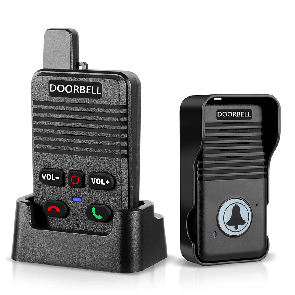 Wireless Voice Duplex Intercom Doorbell 500M Long Distance Audio Door Phone with Voice Sender&Reciever Door Bell for Home Office