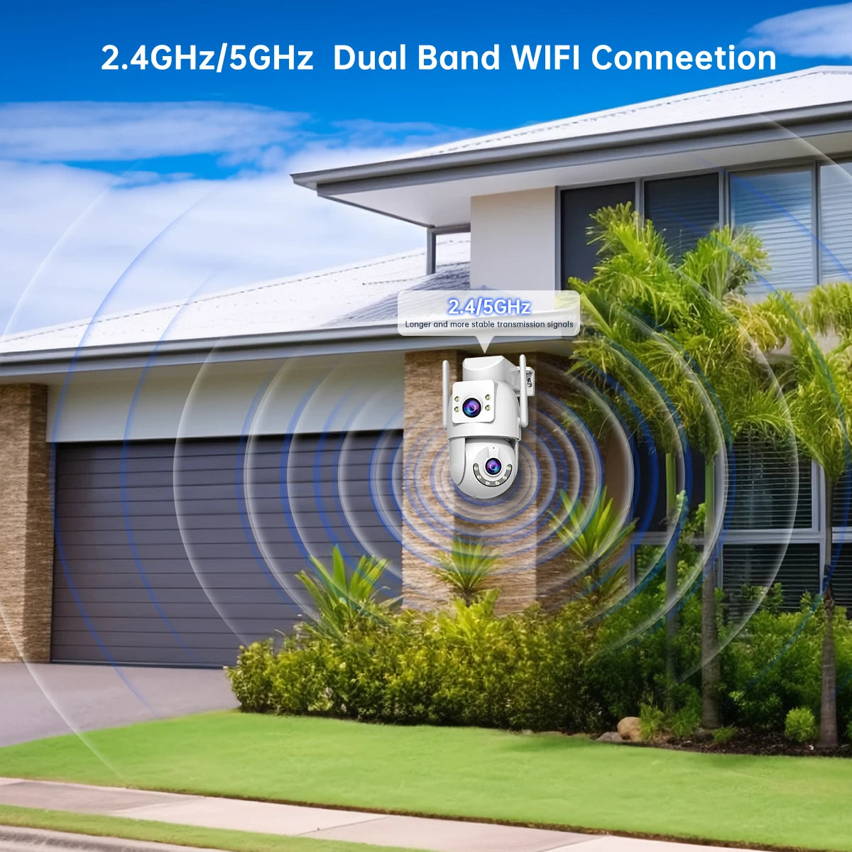 JOOAN 4K Wifi PTZ Camera Outdoor Dual Screen Auto Tracking IP Camera Night Vision Waterproof CCTV Video Surveillance Cam