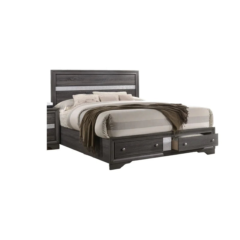 Gray Wood 4-Piece Storage Bedroom Set