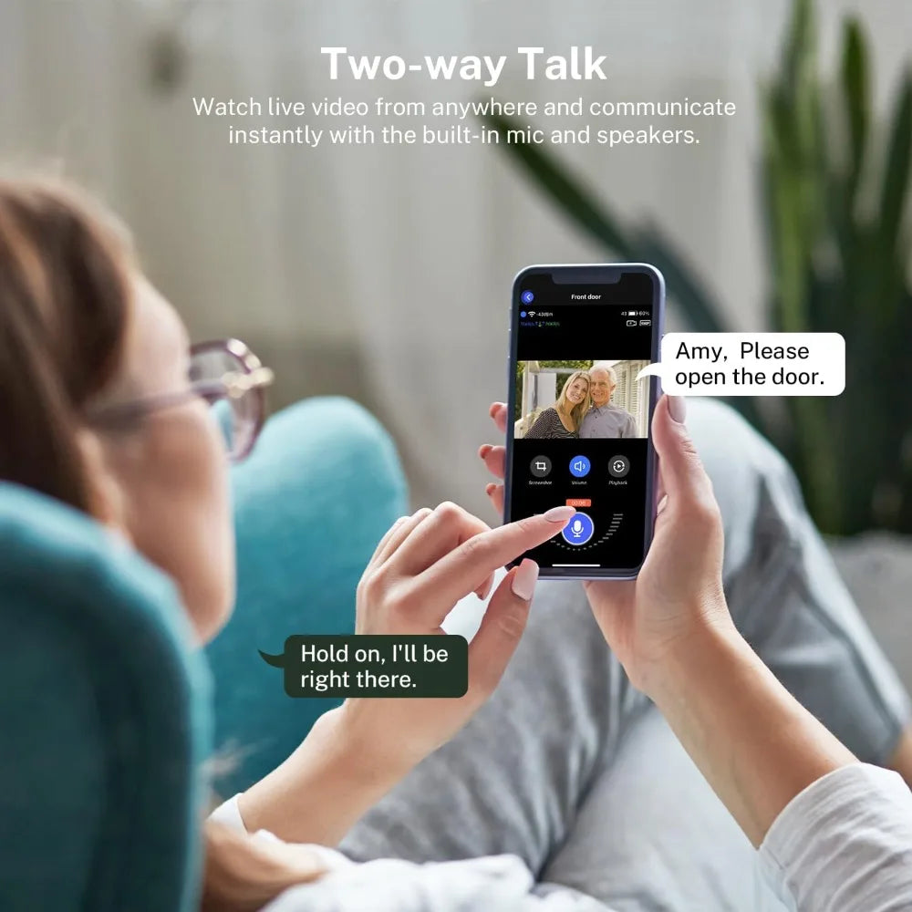 1080p Smart Video Doorbell: Night Vision, Live View, AI Detection, 2-Way Audio, Cloud Storage (Sold Separately), 2.4G WiFi