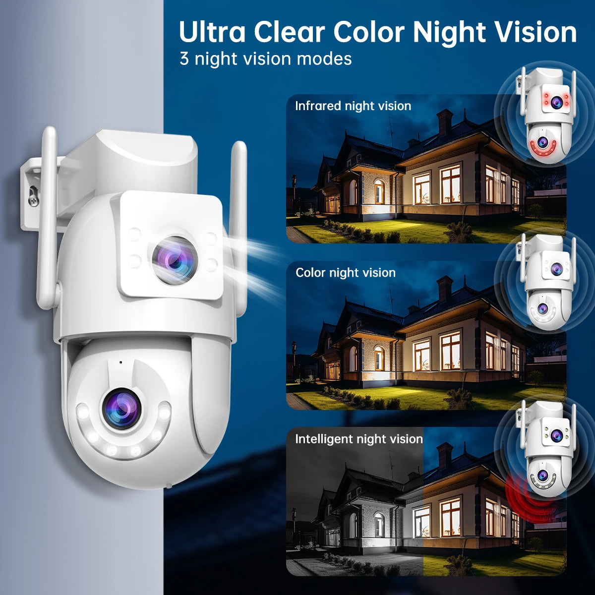 JOOAN 4K Wifi PTZ Camera Outdoor Dual Screen Auto Tracking IP Camera Night Vision Waterproof CCTV Video Surveillance Cam