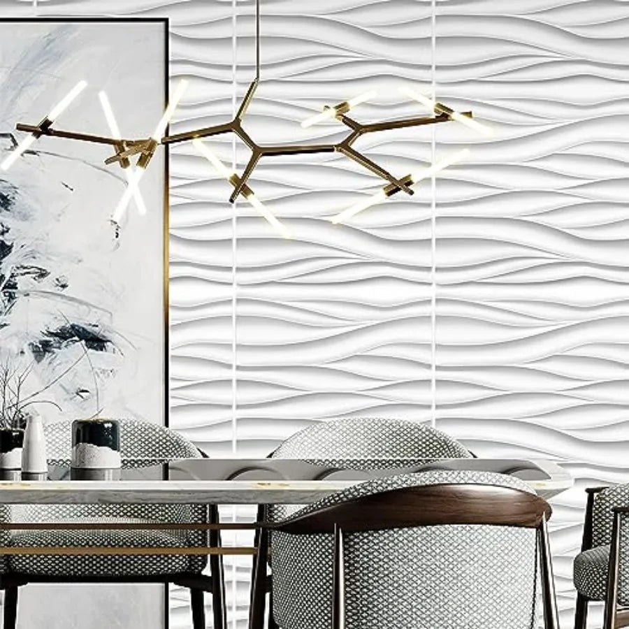 Wave Wall Panels for Interior Wall Decor, 3D Wall Panels Accent Wall, Paintable 3D Wall Decor Covering Panels for Living Room B
