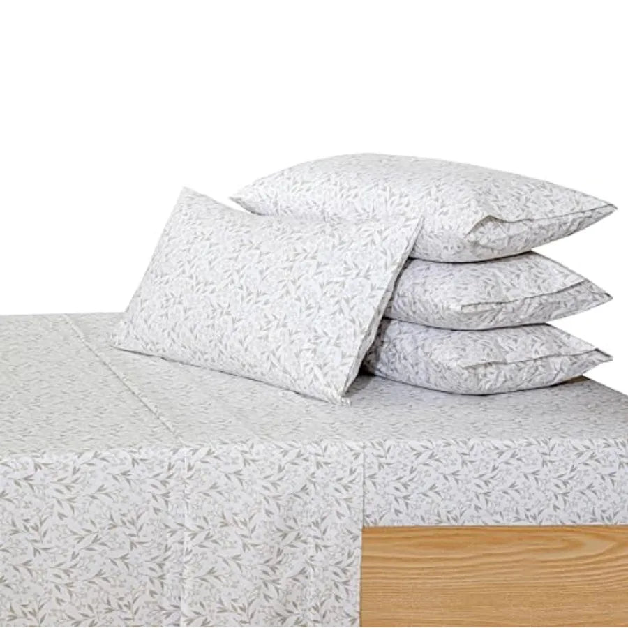 6 Pcs Cotton Sheets - 100% Natural Cotton Soft Lightweight and Breathable Crispy Percale Bed Sheets Sheet Set 16" Deep Pockets