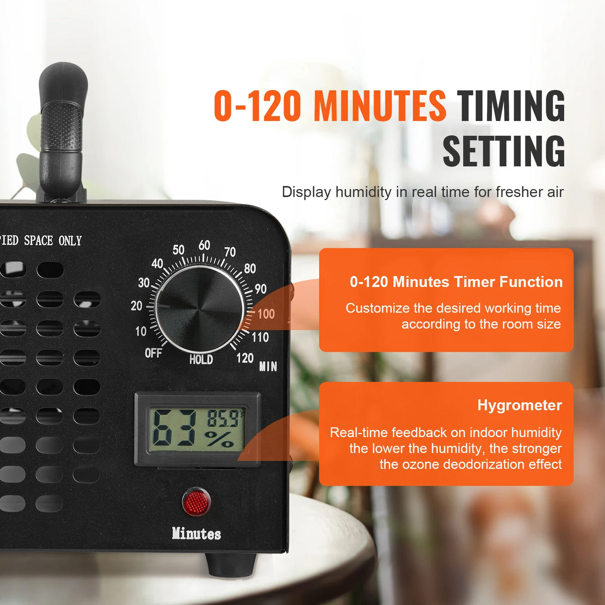 SucceBuy Ozone Generator 36000mg/h Ozone Machine Odor Remover Home Air Ionizers Deodorizer with 0-120 min Time Setting for Rooms
