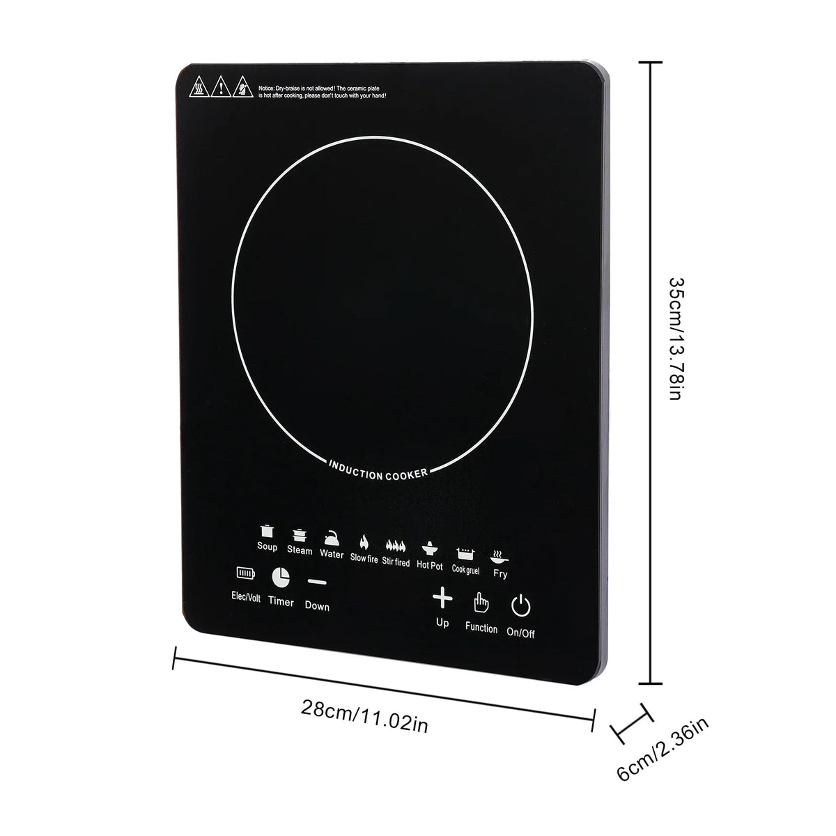 750W Smart Portable Induction Cooktop, 8 Cooking Presets, Touch Panel, Adjustable Power/Temp, LCD Display Electric Burner