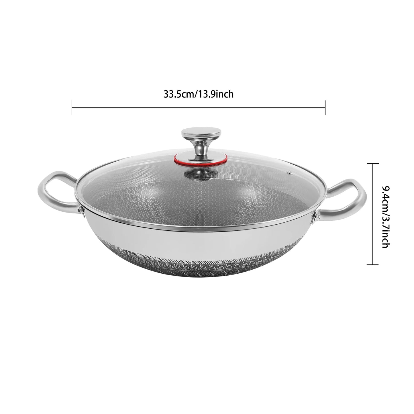 Non-stick Cookware with Lid, Stainless Steel Frying Pan, Modern Cooking Pan for Sauteing, Deep-Frying