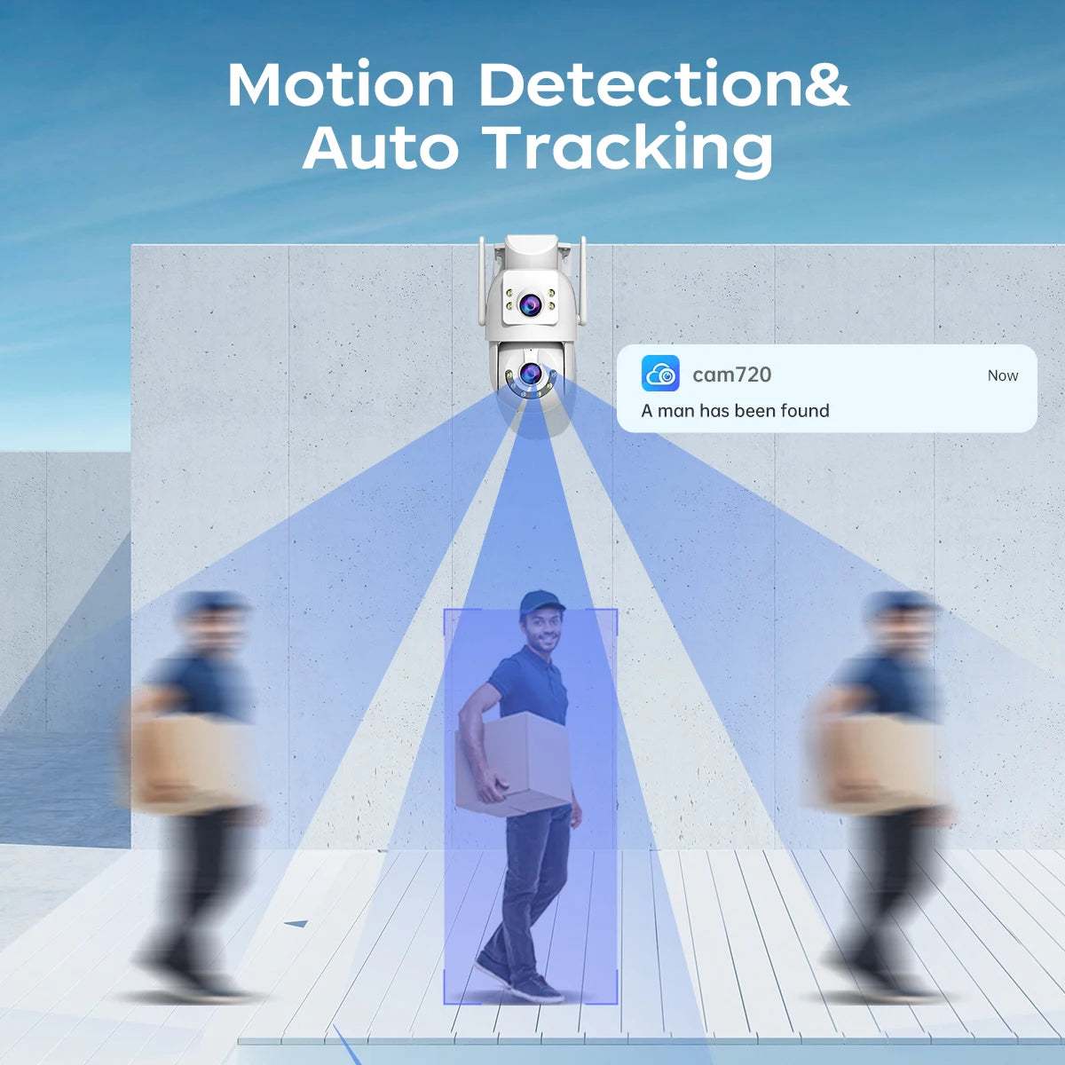 JOOAN 4K Wifi PTZ Camera Outdoor Dual Screen Auto Tracking IP Camera Night Vision Waterproof CCTV Video Surveillance Cam