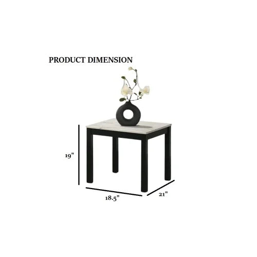 Contemporary White Finish 3pc Table Set 1x Coffee Table 2x End Table Faux Marble Top Wooden Legs Primary Living Room